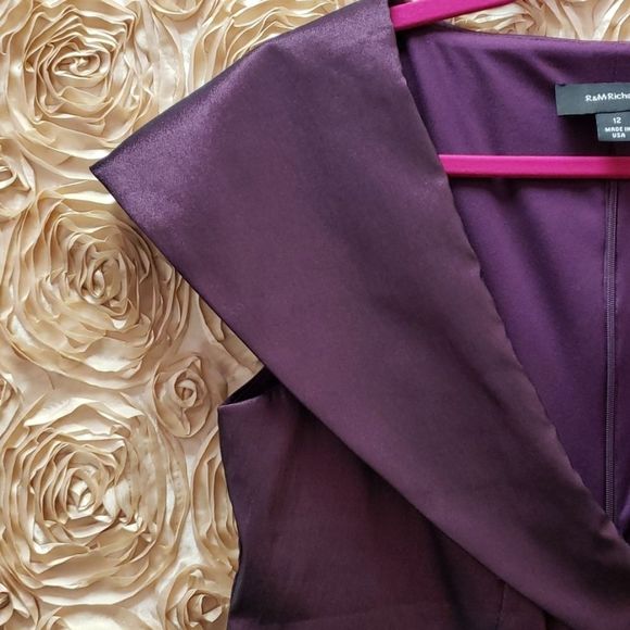NWOT 💜🖤 R&M Richard's Purple  Evening Top/ Blouse - Picture 6 of 9